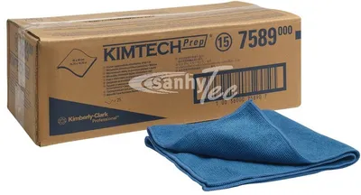 Produktbild von Kimtech® Mikrofaser-Oberflächenwischtücher - Blau - 1 Carton x 25 Sheets | Karton (1 Box)