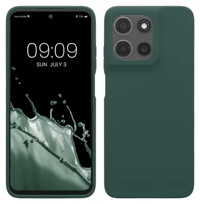 Produktbild von kwmobile Handyhülle für Motorola Moto G15 Hülle - Case Silikon - Kabelloses Laden - Schutzhülle Cover in Moosgrün
