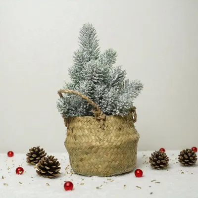 Produktbild von Micro Weihnachtsbaum Grün mit Schnee - Mini Weihnachtsbaum ø13x24 cm