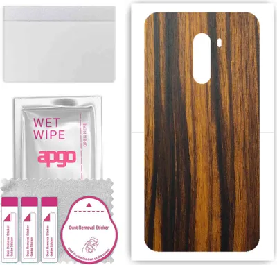 Produktbild von apgo Rückseite Schutzfolie, Skin, kompatibel mit Xiaomi Pocophone F1, Hinten Displayschutzfolie aus Vinylfolie, kratzfest, einfache Montage - Tigerwood