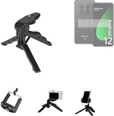 Produktbild von K-S-Trade Stativ Tisch-Ständer Dreibein Handy-Stativ Ständer kompatibel mit Ulefone Note 15 Mini-Stativ Smartphone Tripod Handy-Stativ aus Plastik