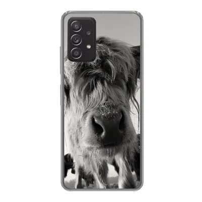Produktbild von MuchoWow® Handyhülle Schutzhülle Hülle für Samsung Galaxy A33 5G Schottischer Highlander - Schwarz - Weiß - Tiere Silikon Softcase Handy Hülle - Kartenhalter