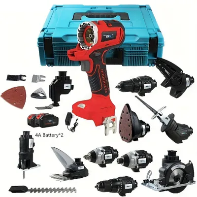 Produktbild von Akkubohrmaschine - Schraubbohrmaschine - Schlagbohrmaschine - Multitool - Bohrmaschine - 18V bürstenloser Motor