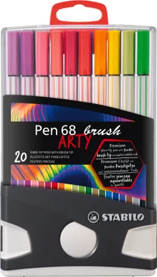 Zdjęcie produktu dla STABILO 568/20-021-20 STABILO Pióro pędzelkowe Pióro 68 pędzelek ARTY, 20 sztuk ColorParade