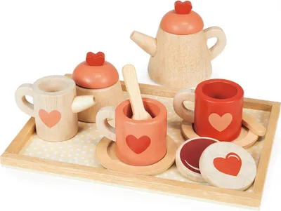Immagine prodotto di Vassoio per servizio da tè Mentari Giocattolo in legno per bambini