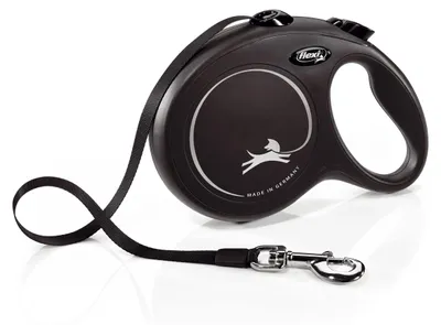 Image de Flexi Classic L, laisse rétractable, 8 mètres, noire, pour animaux jusqu'à 50 kg