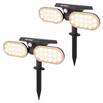 Image de HOFTRONIC - Spot solaire à piquet jardin 2W 3000K 300lm IP65 Noir PIR 2 modes