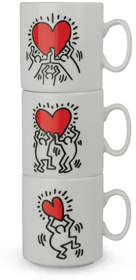 Kaffeetassen-Set, 3-teilig, Porzellan, mikrowellengeeignet, spülmaschinenfest