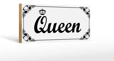 Produktbild von Holzschild Spruch 27x10cm Queen mit Krone