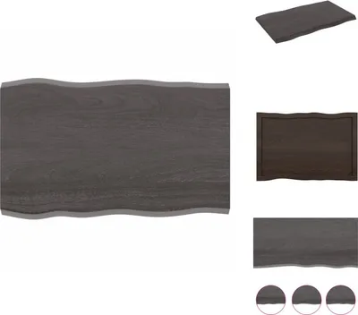 Produktbild von vidaXL Tischplatte 80x50x(2-4) cm Massivholz Behandelt Baumkante -  Tischplatten