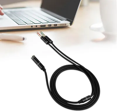 Obrázok produktu pre 3.5 mm samica na 3,5 mm dvojitý samec Predlžovací kábel slúchadlový rozdeľovač mikrofónu Adaptér pre slúchadlá