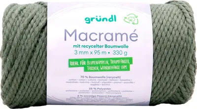 Produktbild von Gründl Baumwollkordel Macrame 95m 330g 3mm für Makramee und Handarbeiten