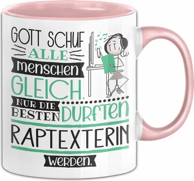 Produktbild von Raptexterin Geschenk Becher Tasse Gott Schuf Alle Menschen Gleich Nur Die Besten Durfeten Raptexterin Werden Geschenkidee Lustig (Rosa)
