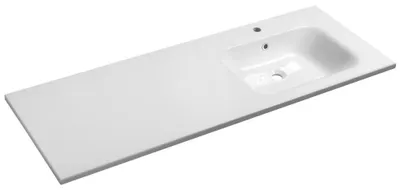 Image de ARECA lavabo en fonte de marbre 141x51,5cm, à droite, blanc