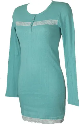 Produktbild von EMPORIO ARMANI Langarm Nachthemd mit Henley-Ausschnitt Artikel 163456 4A241, ITA S - CN 165 / 70, Cotone 100%
