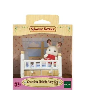 Image de Sylvanian Families Lapin en chocolat Bébé avec lit de bébé, Figurine, Figurine, Jouets, Enfants, 5017