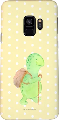 Produktbild von Mr. & Mrs. Panda Samsung Galaxy S9 Handyhülle Schildkröte Wanderer - Gelb Pastell - Geschenk, Rucksack, Cover, Motivationsspruch, Schildkröten, Handy Case, Entpannt
