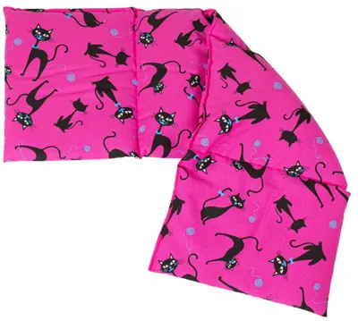 Produktbild von Rapssamenkissen 20x60cm 4-Kammer - 2in1 Wärmekissen & Kältekissen - Körnerkissen mit Raps, Katzen-pink