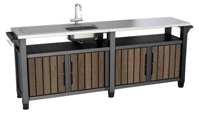Produktbild von Gartenküche KETER Unity Chef 415 L – Walnuss