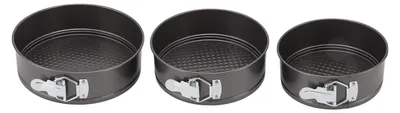 3-teilige Springform-Set, antihaft, rund, 20/22/24 cm
