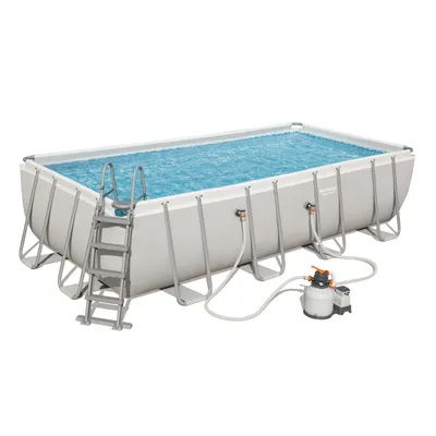 Produktbild von Bestway 56466 Frame Pool komplett mit Sandfilterpumpe + Zubehör 549x274x122cm