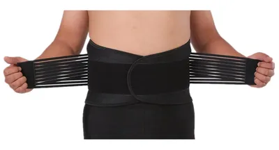 Produktbild von Bandscheiben-Gürtel Neopren Rückenstützgürtel Rückenbandage für Damen Herren Arbeit Sport Freizeit XXXL = 115-140 cm Bauchumfang Blau/Schwarz