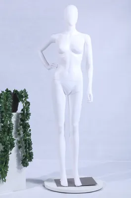 Produktbild von FC-11W schöne weibliche abstrakte weiße Matt lackierte Schaufensterpuppe Schaufensterfigur