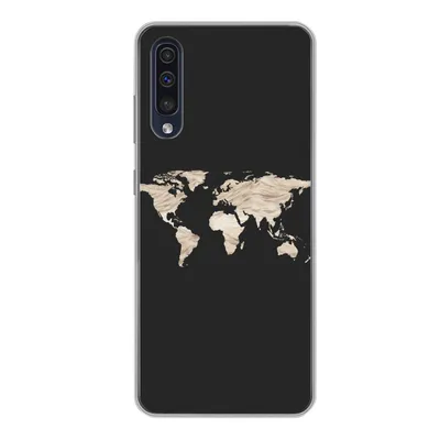 Produktbild von MuchoWow® Handyhülle Schutzhülle Hülle für Samsung Galaxy A50 Weltkarte - Heu - Braun Silikon Softcase Handy Hülle - Mobiltelefonhülle