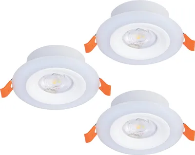 Produktbild von EGLO 3er Set LED Einbaustrahler Calonge RGB, Deckenspot flach mit Fernbedienung, Deckenstrahler dimmbar, Farbwechsel, warmweiß-kaltweiß, Ø 9,8 cm