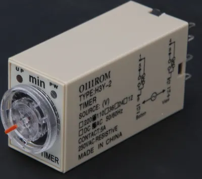 Obrázok produktu pre Časové relé H3Y-2 8 pinov Vysoká presnosť Domáce spotrebiče Elektrické zdroje 0-10 minút (110VAC )