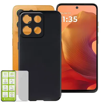 Immagine prodotto di Custodia per cellulare + vetro protettivo per Motorola Moto G17 / G15 / Power Shock in silicone e TPU