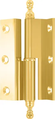 Produktbild von Stil-Möbelband Kröpfung D, Zierkopf 19 rechts, 50x33 mm, Messing poliert