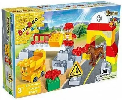 Produktbild von Straßenbauer von BanBao 9663 Konstruktionsspielzeug aus 34 Teile + 1 Figur Für Kinder ab 3 Jahre