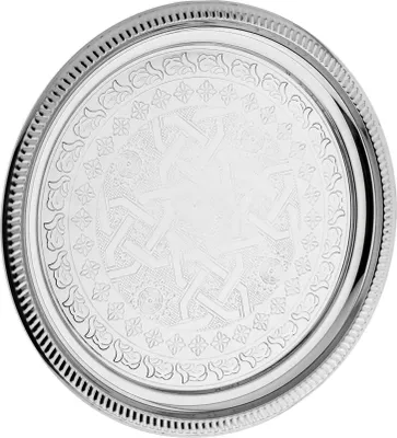Immagine prodotto di Vassoio da portata orientale - design rotondo in argento  50 x 2 cm