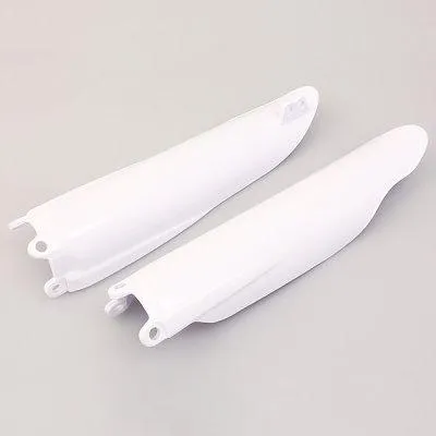 Imagen del producto de Cubiertas para horquilla delantera (amortiguador) de diseño UFO, compatibles con Yamaha YZ 125/250 (modelos 2008-2020) y Y250/450 (modelos 2008-2018). Color: blanco