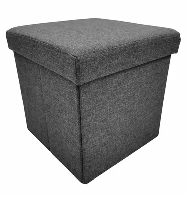 Obrázek produktu pro Sedací puf s úložným prostorem, čalouněný taburet 30 x 30 cm, čalouněný sedací puf
