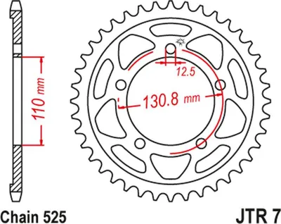 Obrázok produktu pre JT Kettenrad 45T 525 BLK JTR7.45ZBK
