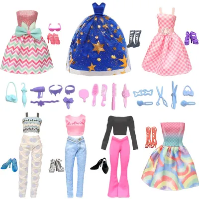 Image de Ensemble de 56 pièces de vêtements pour poupées de 30 cm, comprenant des chaussures et des accessoires