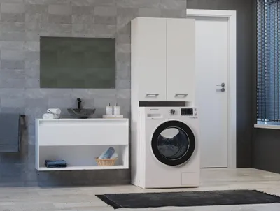 Image de Meuble pour lave-linge, 5 couleurs au choix - 64 × 30 × 180 cm