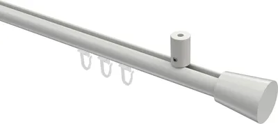 Produktbild von Interdeco Innenlaufstange / Gardinenstange mit Innenlauf Weiß, Typ Sonius Sitra (Konus) Deckenmontage, 20 mm Ø 1-läufig, 140 cm