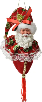 Immagine prodotto di Targhetta natalizia Clayre & Eef Babbo Natale 35 cm rosso tessuto