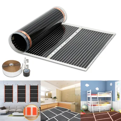 Zdjęcie produktu dla Clanmacy, folia grzewcza, 220 W/m², zestaw folii grzewczych, odpowiednia do ogrzewania podłogowego powierzchni 2 m², ogrzewanie elektryczne promieniowe, wymiary: 200 x 50 cm (sztuka)