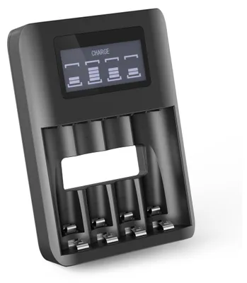 Produktbild von CELLONIC USB Batterieladegerät AAA AA Schnellladegerät 4 Batterien 4-Fach Ladegerät für Batterien AA AAA Batterieladestation Einzelschachtladung Akku Batterie Ladegerät Batterieauflader LR03 LR6