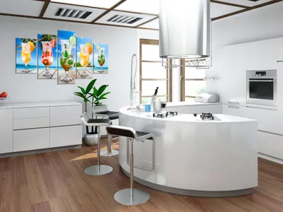 Produktbild von Akustikbild DRINK KÜCHE 200x100 cm Bilder Akustikschaum Hochleistungsschallabsorber Schallschutz Leinwand 5 tlg Wandbild Raumakustik Schalldämmung 030107-25