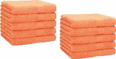 Produktbild von Betz 10 Stück Gästetücher 30x50 cm PREMIUM 100% Baumwolle Set Händehandtücher Farbe: orange