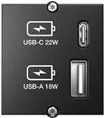 Imagen del producto de Cargador USB modular BACHMANN, tipo A y tipo C, 22W, carga rápida (917.227)