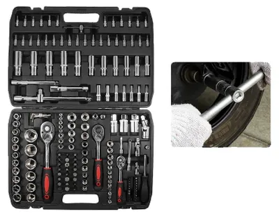 Produktbild von Auto Mechaniker Werkzeugset, 172 Teile, Hochwertiger Stahl, 1/4"-1/2" Nüsse, Robuste Aufbewahrungstasche, Vielseitige Kompatibilität
