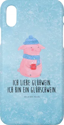 Produktbild von Mr. & Mrs. Panda Iphone 10 Handyhülle Schwein Glühwein - Eisblau - Geschenk, Handy, Glühschwein, Punsch, Weihnachten, Cover, X, Weihnachtsmarkt, Hülle