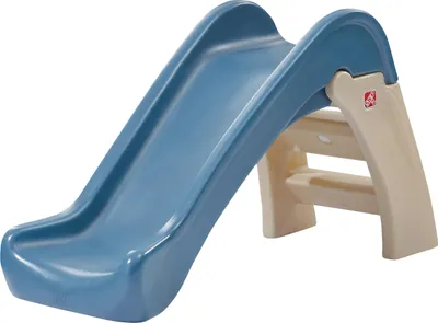 Image de Step2 Play & Fold Toboggan Pliant Pour Enfants Gris / Bleu | Toboggan Enfant À Partir De 18 Mois | Toboggan De 103 Cm En Plastique