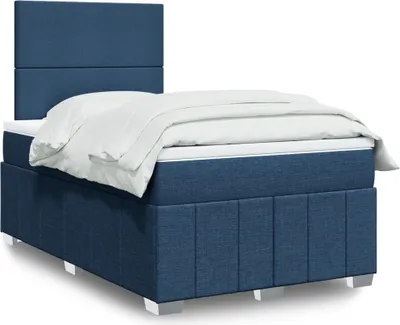 Produktbild von Boxspringbett mit Matratze Blau 120x190 cm Stoff, Klassische Betten 2024 Neu